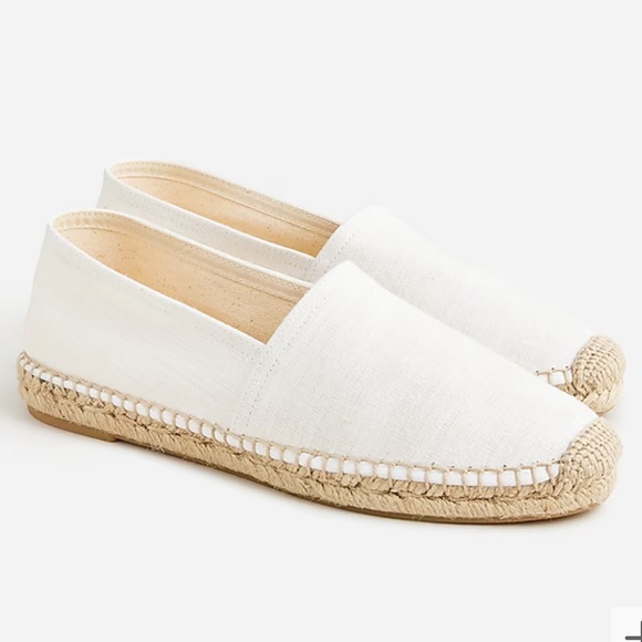 J. Crew Made-in-Spain Espadrille Flats in Linen - Picture 1 of 6